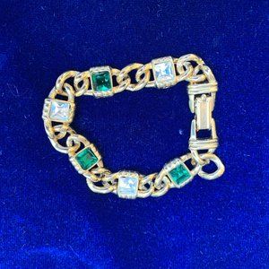 Vintage gold plated bracelet - Swarovsky crystals